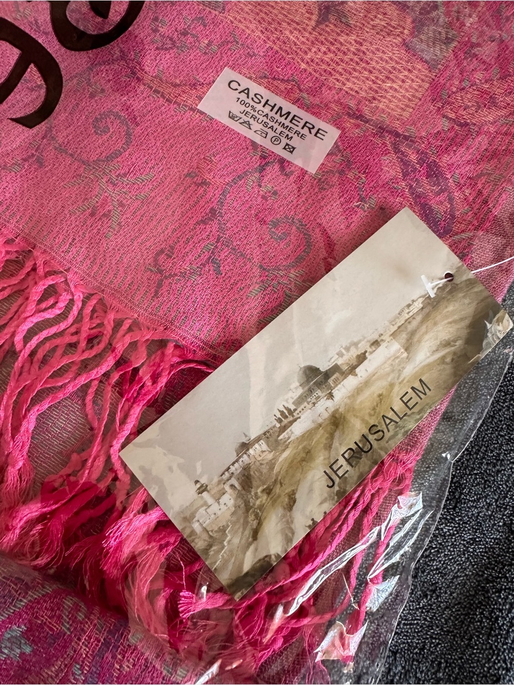 Jerusalem Pink Cashmere Scarf